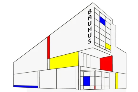 Bauhaus building vector